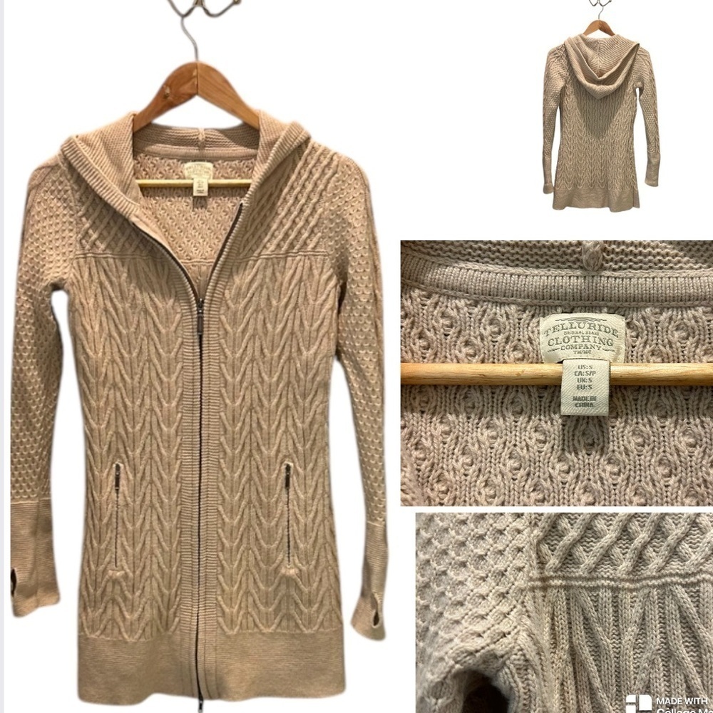 Telluride clothing company wool blend long cardigan